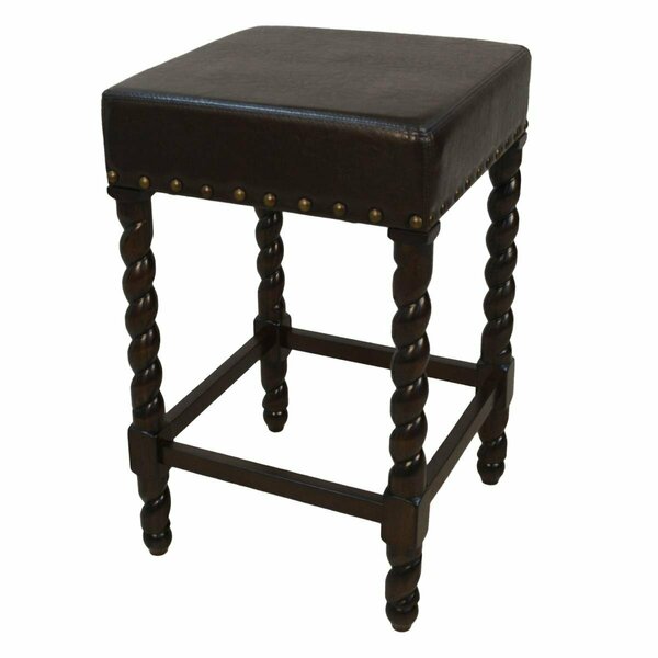 Guest Room 24 in. Remick Counter Stool Espresso & Brown Leatherette GU2845108